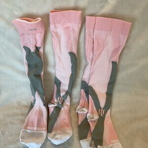 Pink and Gray Compression Socks